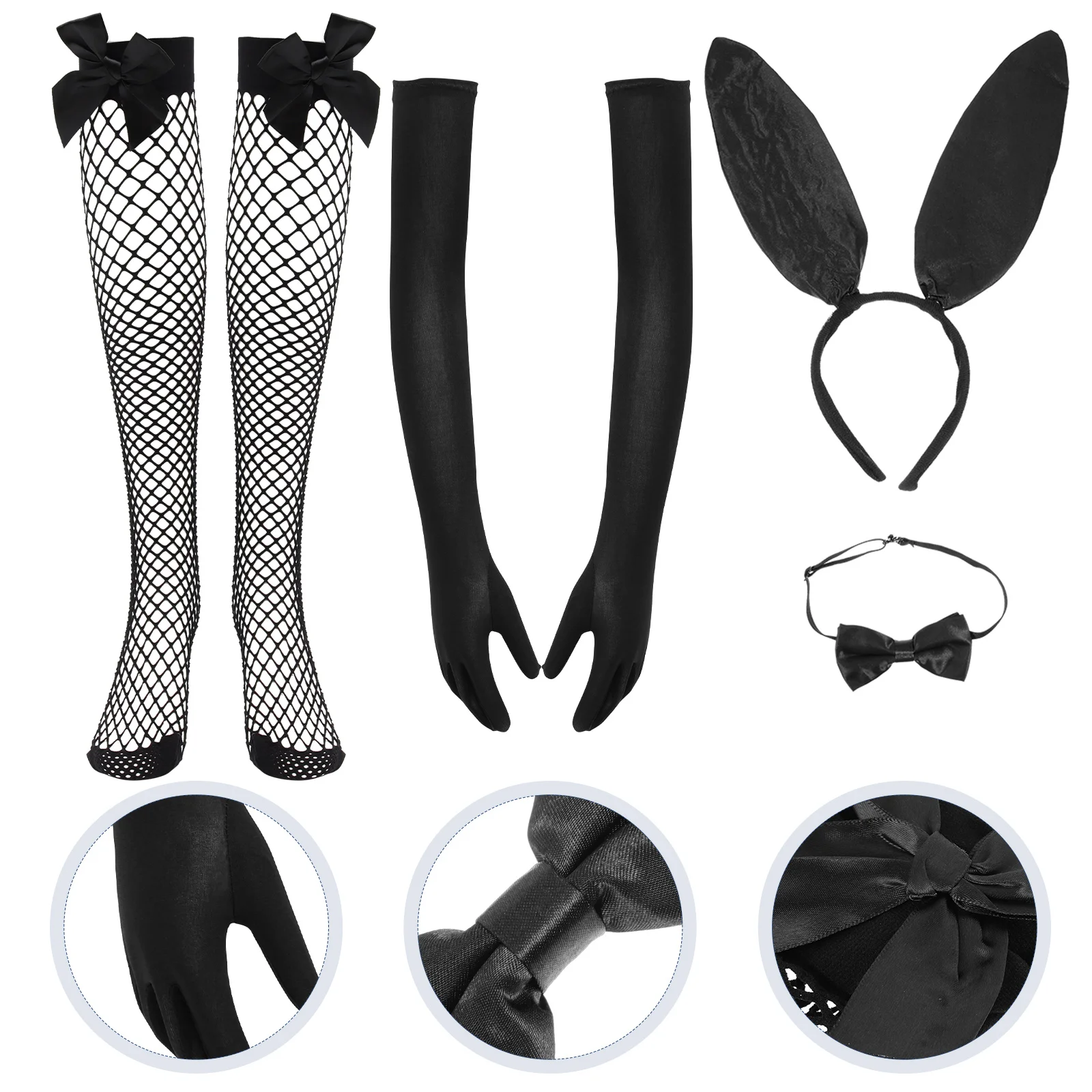 

Rabbit Cosplay Bunny Costume Easter Headband Headwear Ear Party Stockings Accessory Halloween Prop Costumes Set Tail Props