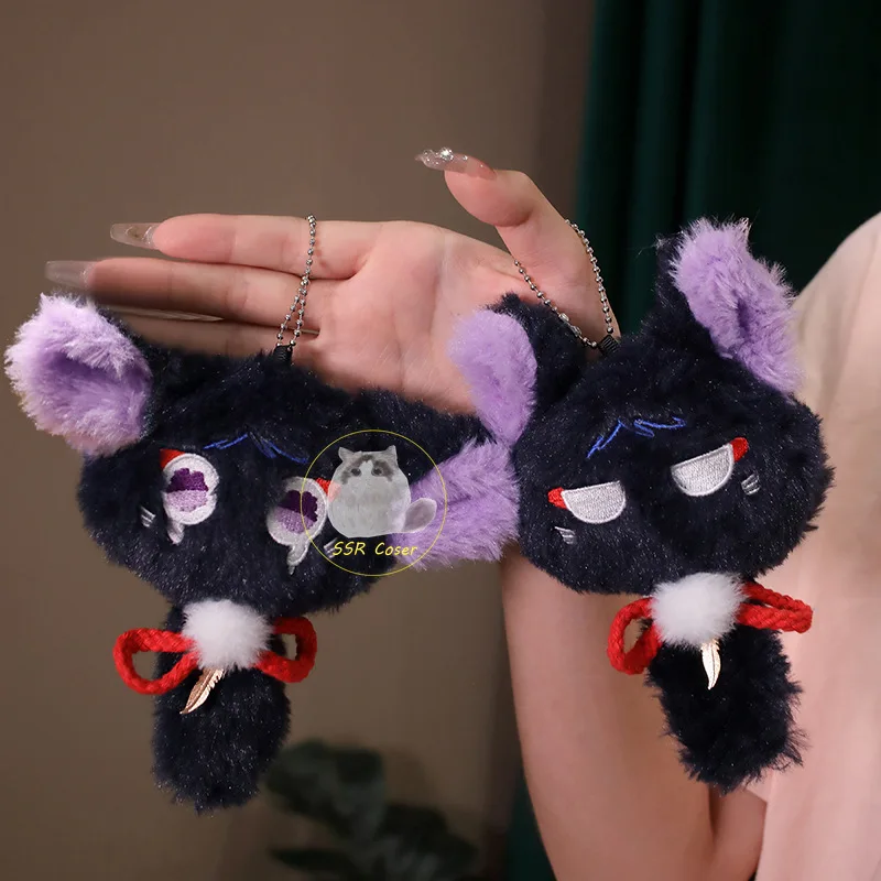 

Game Genshin Impact Wanderer Doll Cosplay Cute Black Cat Plush Toy Game Peripheral Cartoon Cushion Cat Pendant kids fun Gift