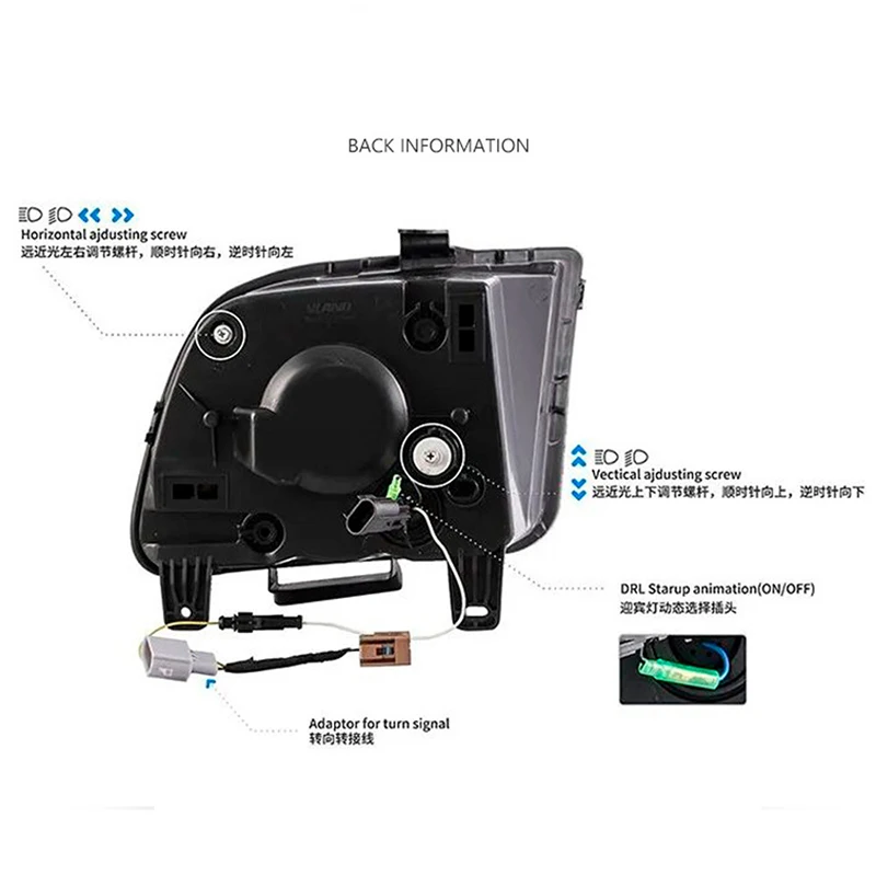 Head Lamp for FORD Mustang LED Headlight 2005-2009 Headlights DRL Turn Signal High Beam Angel Eye Projector Lens