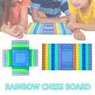 Шахматная доска большого размера с простым затемнением, радуга, игра для снятия стресса, Пузырьковые игрушки, интерактивная сенсорная игрушка, настольные игры
