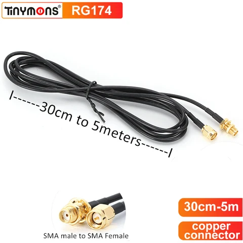 Удлинительный кабель для антенны, штекер RG174 SMA в гнездо SMA RF, адаптер 4G, Wi-Fi роутер, антенны, провод в сборе 1 м, 2 м, 3 м, 5 м