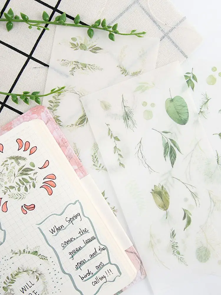 6 цветов клейкие стикеры для скрапбукинга с милыми листьями фотоальбом украшения