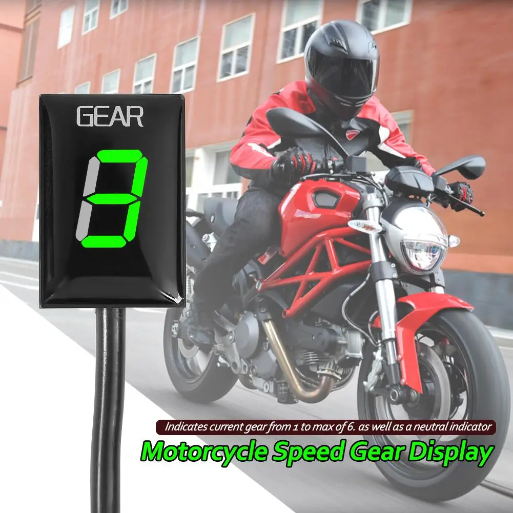

Black Gear Display Motorcycle 1-6 Level ECU Plug Mount Speed Indicator Sensor Practical Automatic Programming Universally
