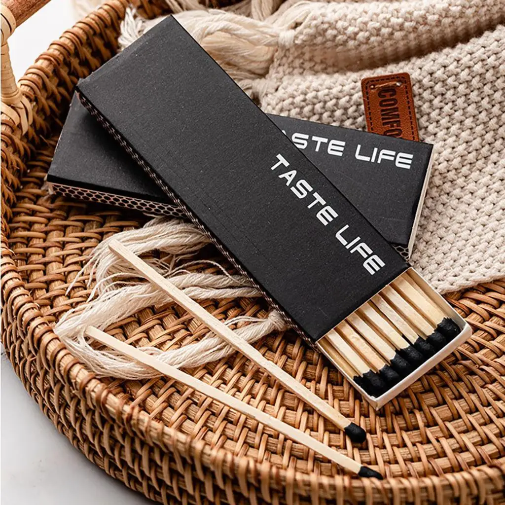 

12pcs/box Artisan Bulk Match Sticks Wooden Stem Matches With Adhesive Strikers Decor Vintage Box Of Small Wooden Match Sticks