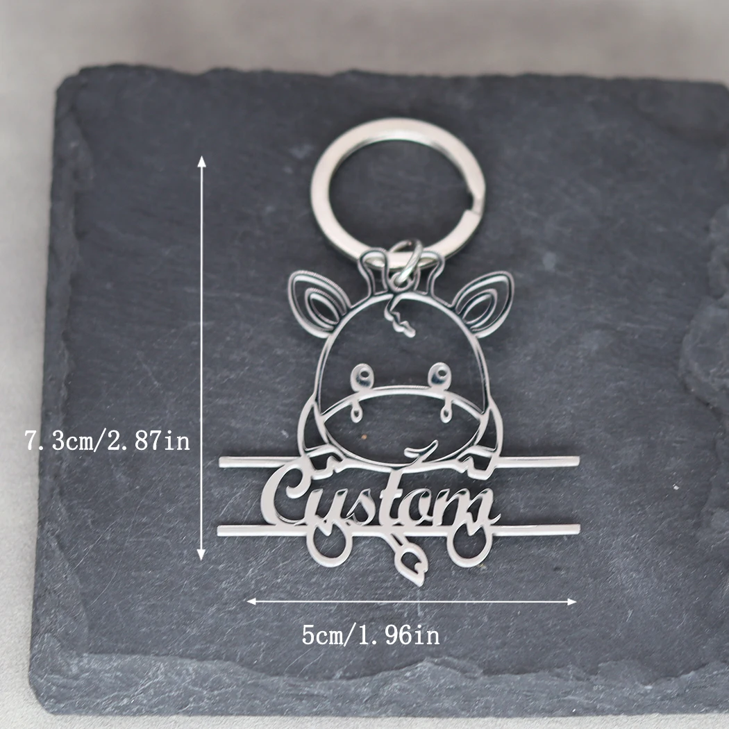 Индивидуальный брелок с коровкой из нержавеющей стали