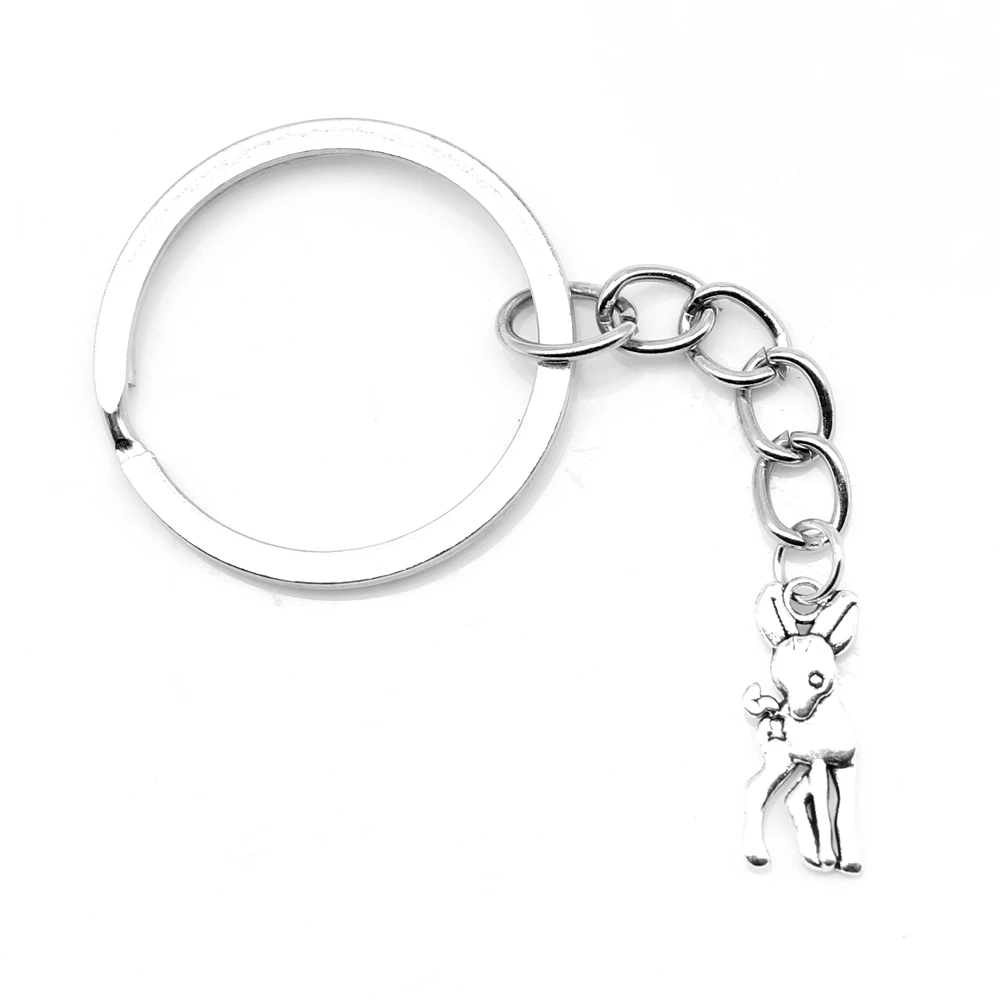 

1pcs Antique Silver Color 7x17mm Deer Keychain Handmade Jewerly Diy