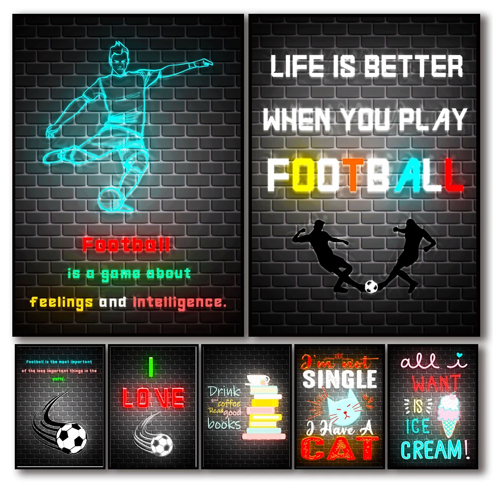 

Скандинавский постер с неоновыми цитатами, Настенная картина в эстетическом стиле, мультяшное изображение еды, пила кофе, милое украшение для комнаты, кухни