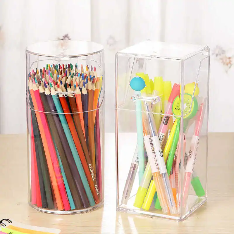 

Transparent Waterproof Stationery Dustproof Desktop Organiser Holder Home Storage Multifunction Acrylic Pen Box Office Storage