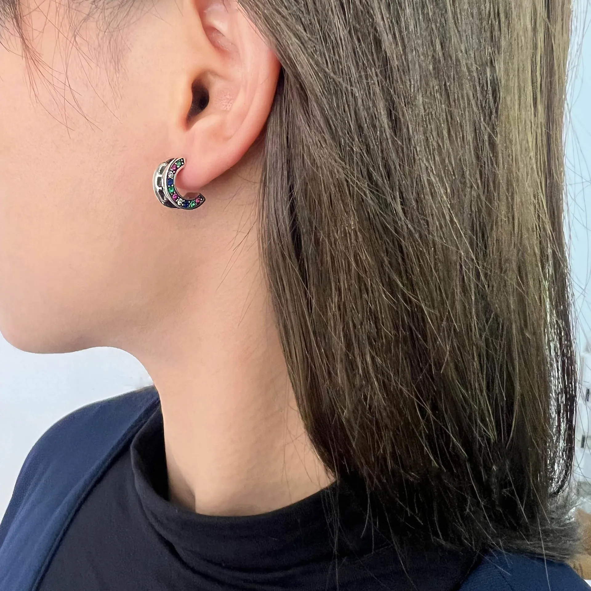 

Genuine 925 Sterling Silver Amethyst Gemstone Earring Female Wedding Aros Mujer Oreja Silver 925 Jewelry Orecchini Stud Earrings