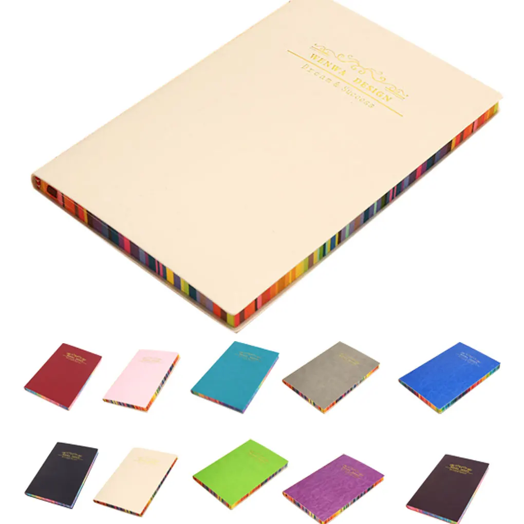 

Rainbow Edge A5 Notebook Leather Daily Weekly Planner Book Time Management Office School Travelling Paper Notepad