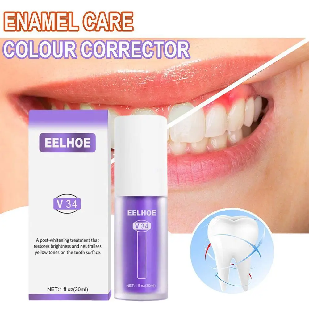 

For V34 Colour Corrector 30ml Teeth Whitening Toothpaste Tooth Cleansing Care Tooth Whitening Toothpaste Yellowing Reduce E P3I0