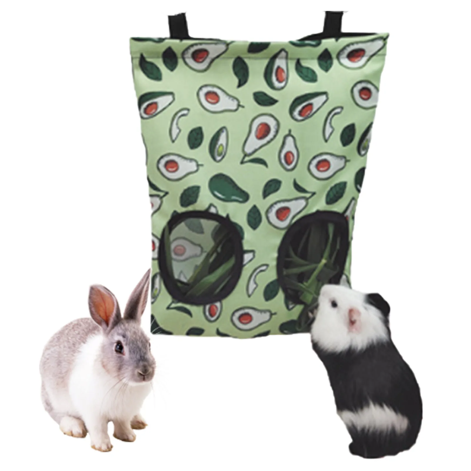 

Rabbit Hay Bag Fruit Graffiti Hay Leaves Container For Rabbit Bunny Guinea Pig Hay Feeder Container For Guinea Pigs Hamster