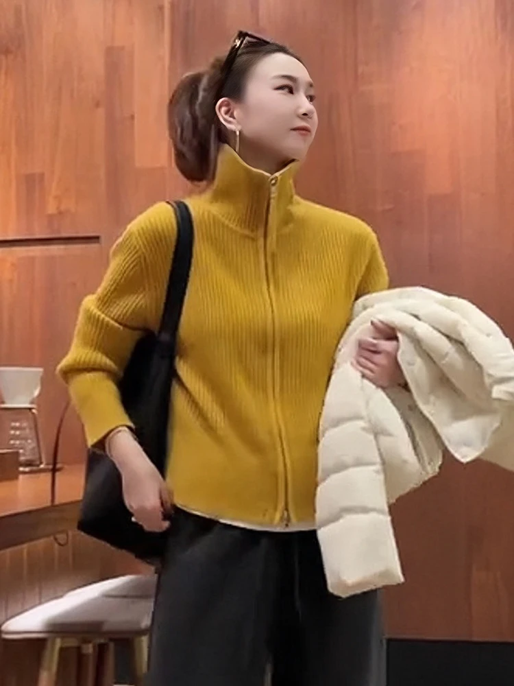 Женская трикотажная верхняя одежда с двойной молнией Design Sense и длинными рукавами