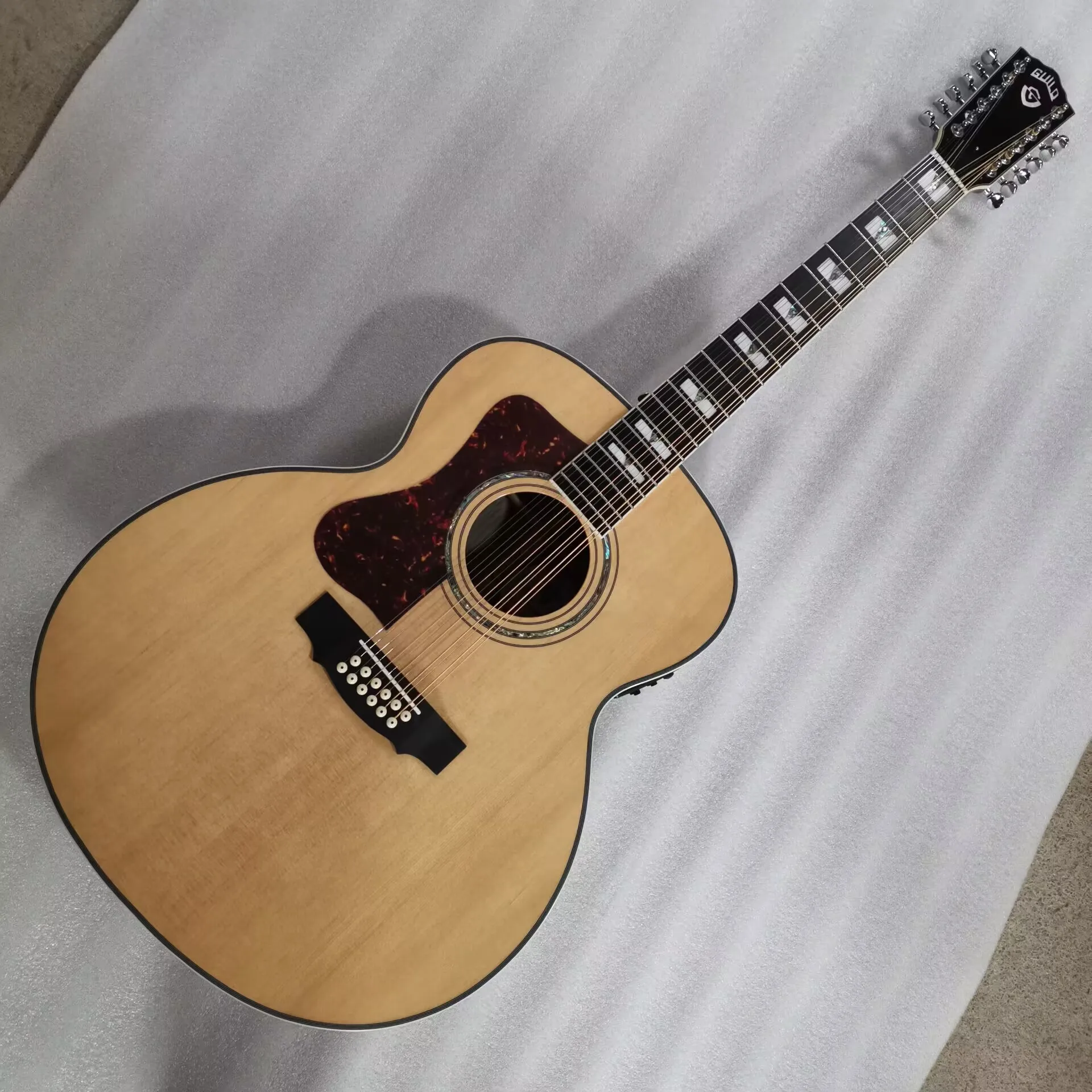

left handed 12 string acoustic electric solid guitar lefty Jumbo Guild F512 Acoustic can ship from US