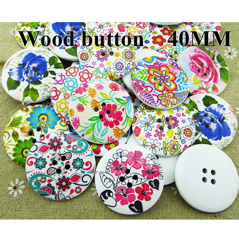 

10 шт. 40 мм деревянные цветочные пуговицы для пальто аксессуары для шитья одежды