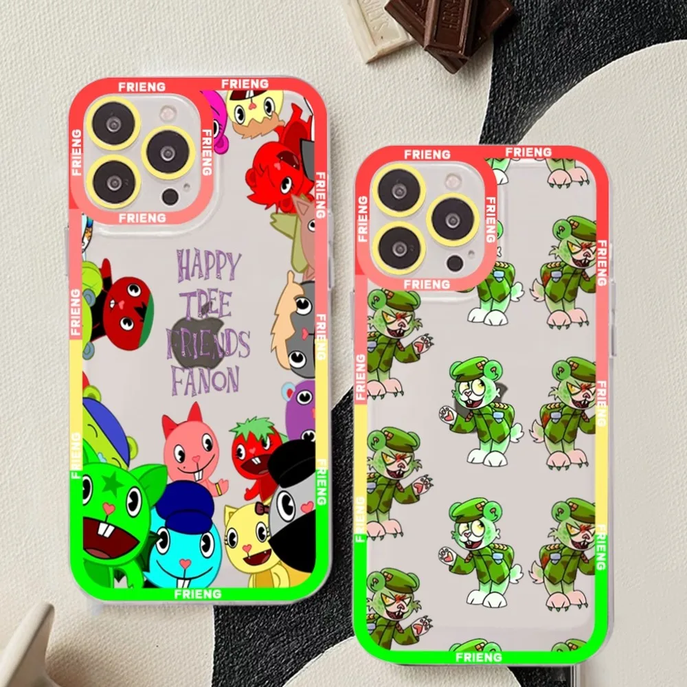 

Happy Tree Friends Phone Case For iPhone 15 14 13 12 11 Pro Max Mini X Xs XR Transparent Case