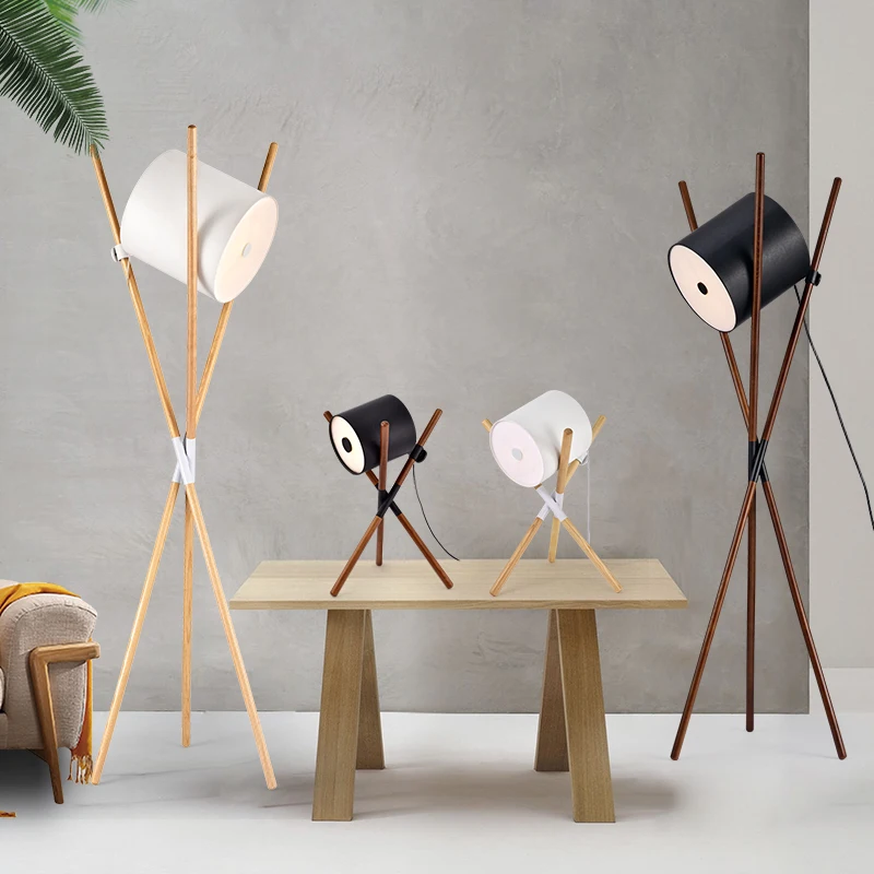

Modern Minimalist Drum Floor Lamp Black Walnut Color Creative Luminaire for Living Room Bedroom Bedside Bar Decor Sofa Led Lamps