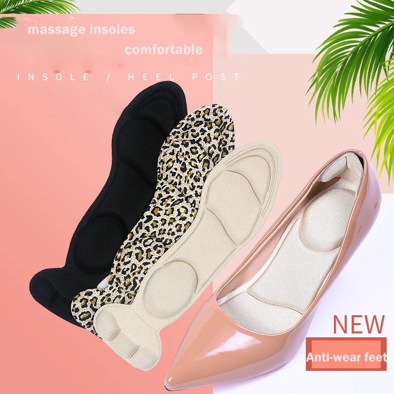 2 Pcs Memory Foam Insole Pad Inserts Heel Post Back Breathable Anti-slip for Women High Heel  Shoes Insoles