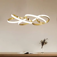 led pendant lamp modern gold dining ceiling chandelier dimmable with remote control ceiling lamp acrylic bedroom kitchenlights