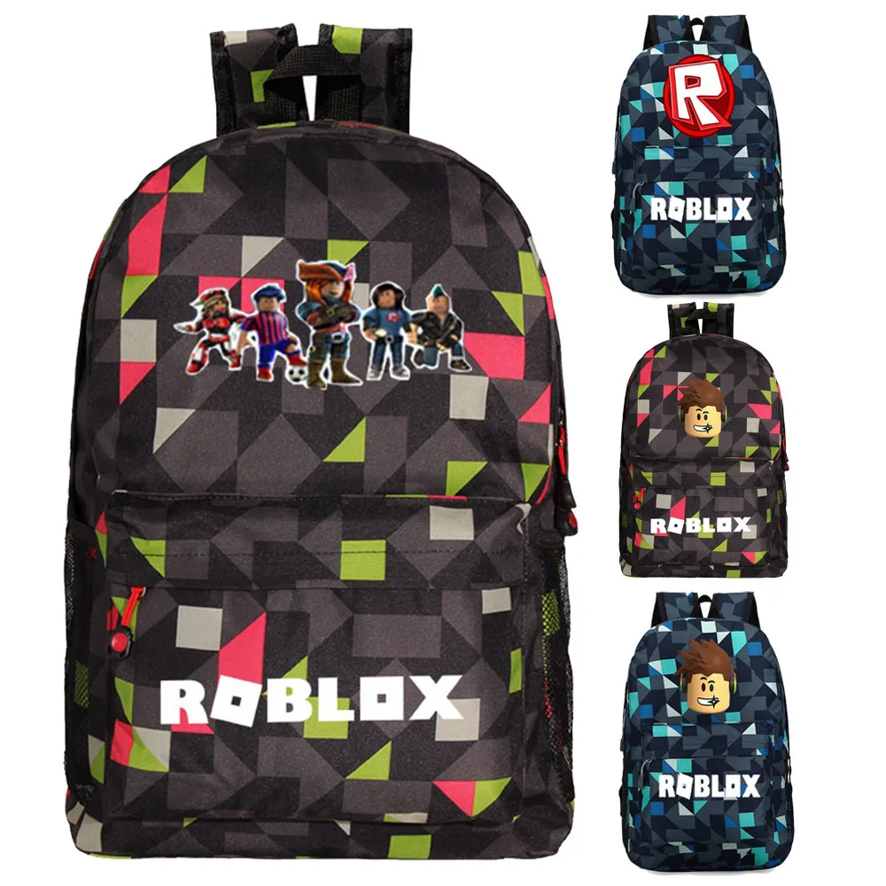 

Roblox School Bag Lattice Models Men and Women Shoulder Bag Rhombus Cool Student School Bag Leisure Bag Computer Notebook Bag