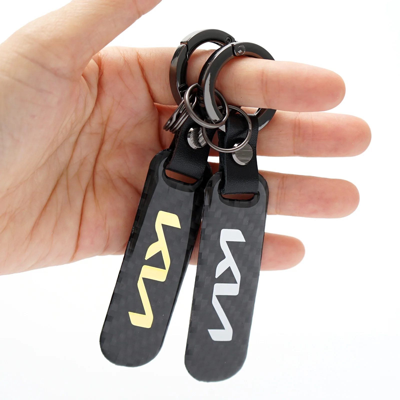 

New Kia Carbon Fiber Car Key Ring Keychain Accessories Keyring Holder Decor Gift