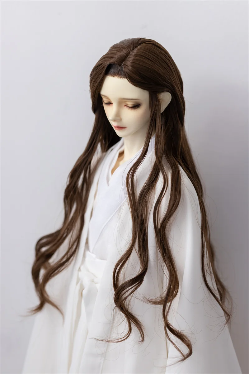 

Bjd3 false hair wig milk silk flat pointed finished hair long hair big waves