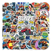1050100pcs cartoon blaze and the monster machines stickers for laptop fridge scrapbook decal graffiti sticker for kids toys