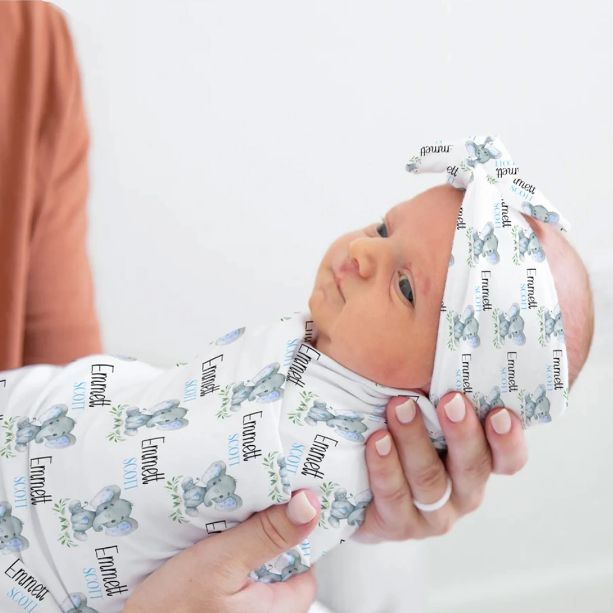 Комплект наволочек UOOPOO с именем слона для младенцев набор пеленок слоном детская
