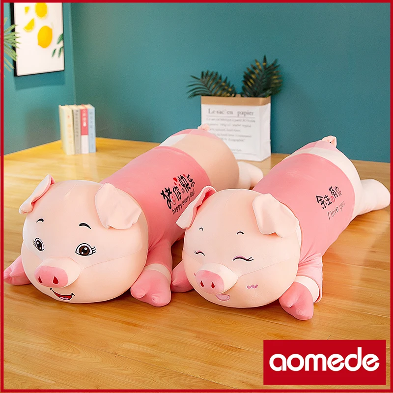

120cm Cute Soft Clothed Pig Plush Toys Office Nap Pillow Home Comfort Cushion Child Decor Christmas Gift Cotton Doll