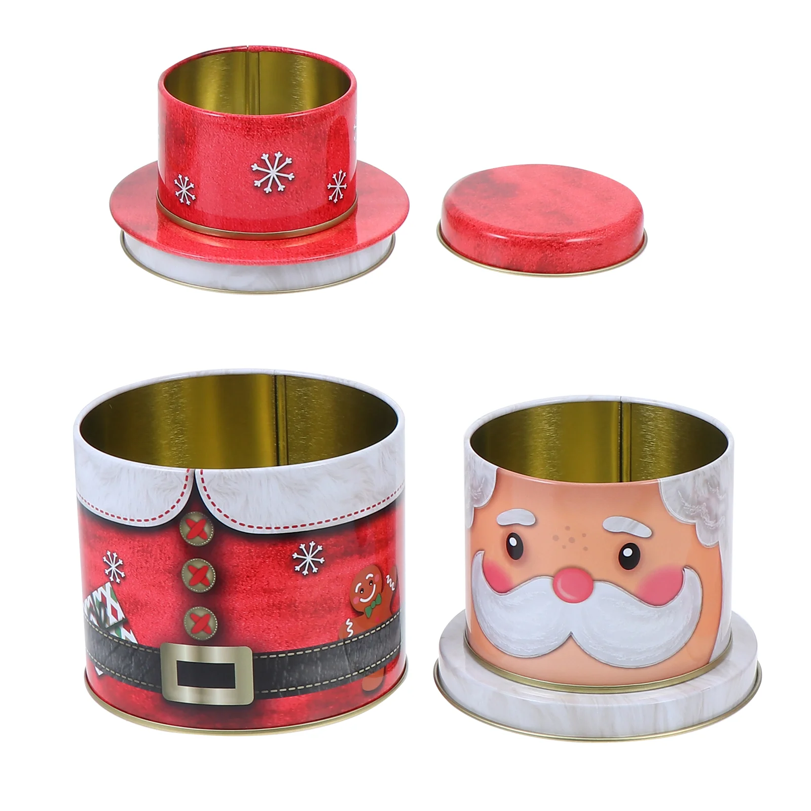 

Christmas Cookie Candy Tins Box Gift Lidstin Tinplate Jar Containers Giving Boxes Holiday Santa Storage Jars Biscuits Xmas Empty