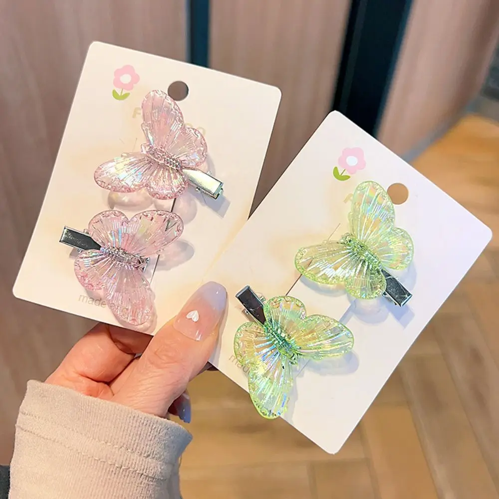 S Hair Accessories Sweet Girl Mermaid Butterfly Pink Hairpin Headwear Transparent Hair Clips