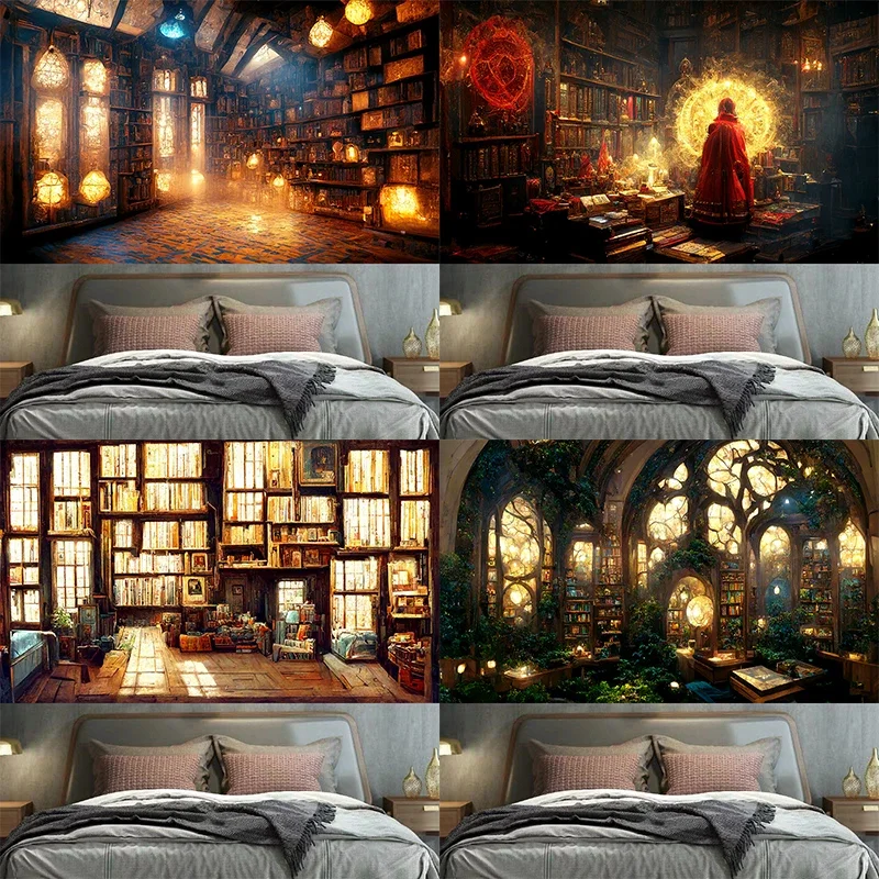 Волшебный книжный дом гобелен настенное художественное украшение подвесная