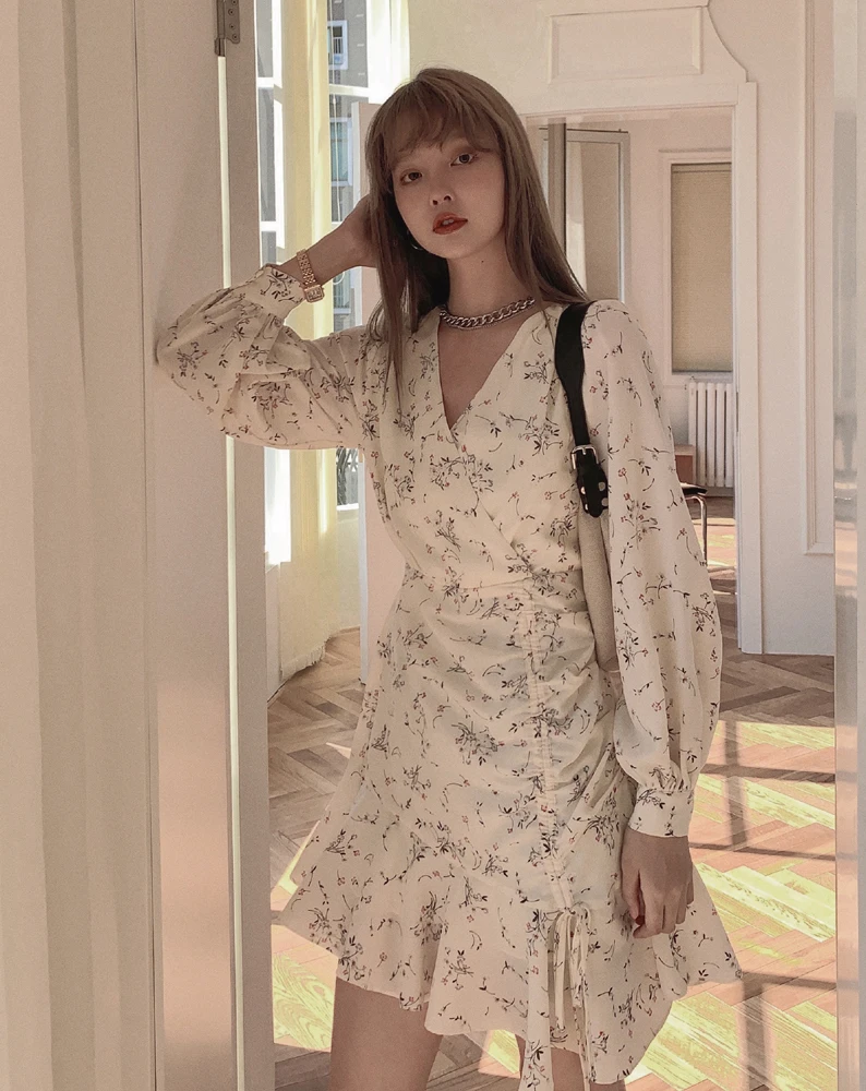 Сказочное винтажное платье с зауженной талией Осеннее новое французское