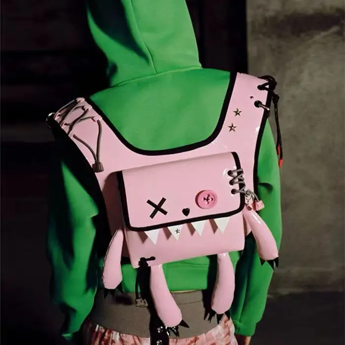 Милый крутой черный мини-рюкзак JIAERDI женский кожаный шикарный рюкзак в стиле