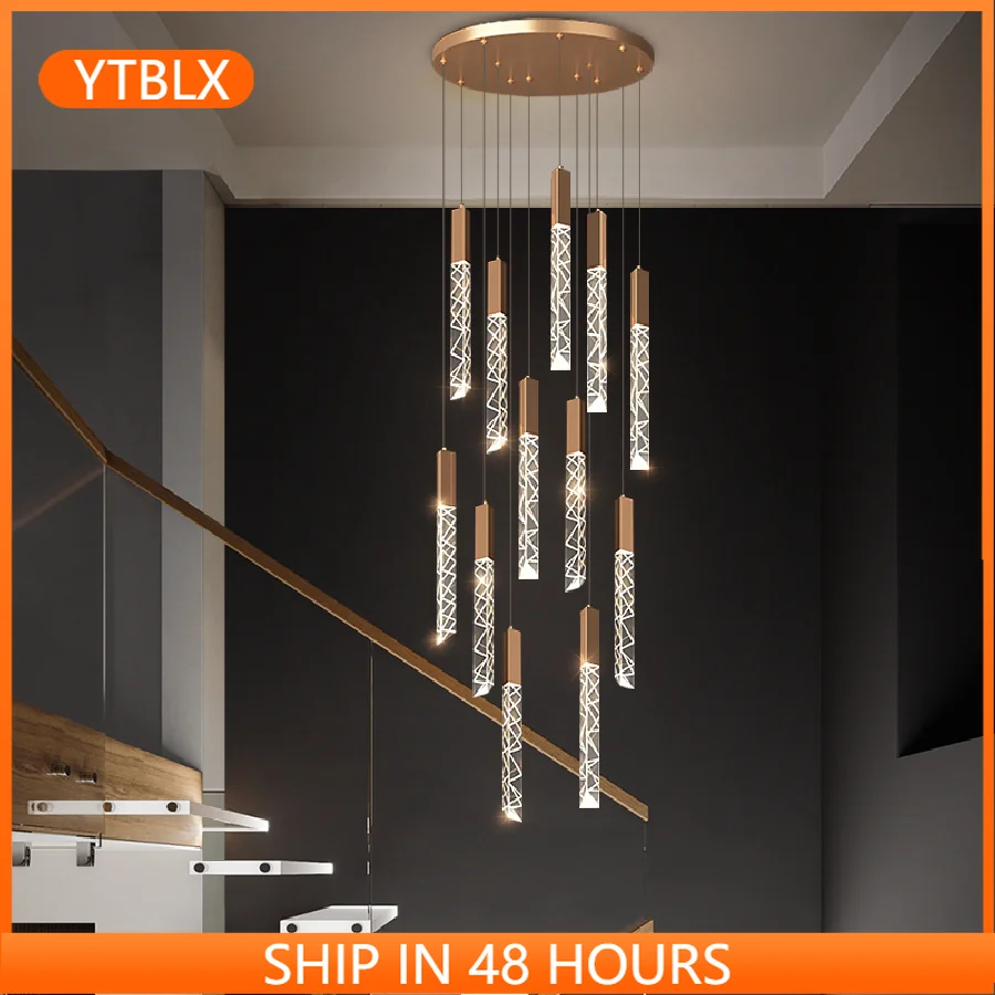 

Современная Потолочная люстра, роскошный дизайн, лампа из хрусталя для гостиной, домашний декор, светильник в стиле High Hall Stari подвесной, золо...