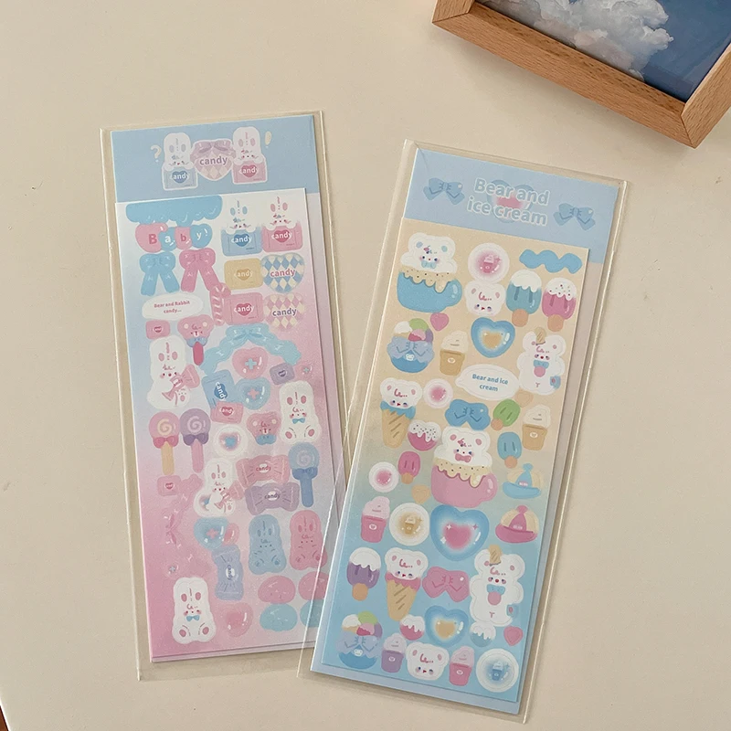 

Медведь зайчик фотография украшение ручная учетная запись Скрапбукинг DIY альбом дневник коллаж материал кавайные Канцтовары