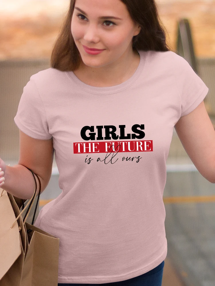 

Yeskuni Girls The Future Is All Ours Hip Hop Women Clothing Summer T Shirts Streetwear Short Sleeve Gothic Tops 2022 Ropa Mujer