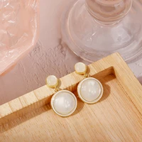 new 2022 fashion round opal earrings drop earrings for women girl jewelry gifts