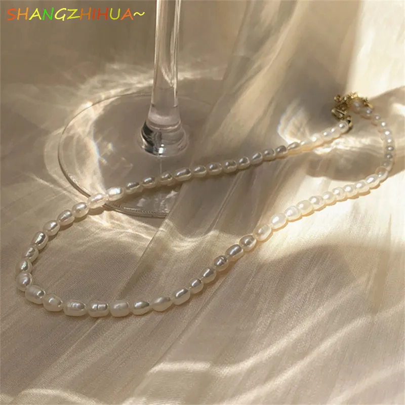 

European and American Trend Retro Baroque Natural Freshwater Pearl Necklace For Women Fashion Temperament Luxury Jewelry