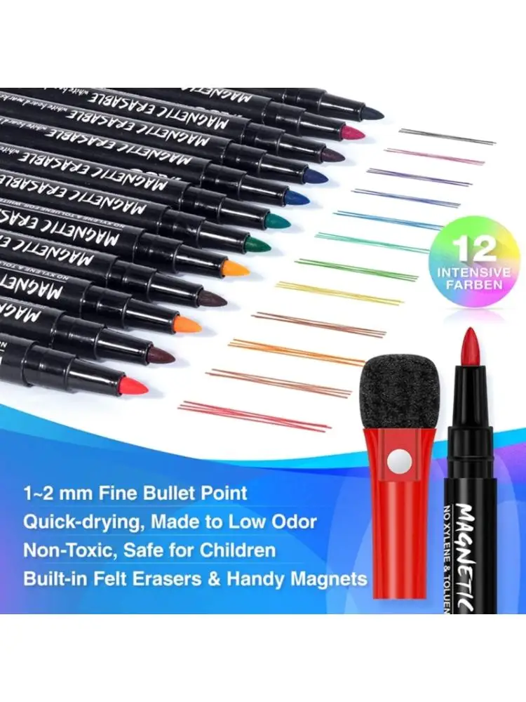 New Arrival PP Material Black Whiteboard Marker Pens Black Dry Wipe Erase  Eraser Lid Cap Fluent Clear Writing Wool Felt Eraser - AliExpress
