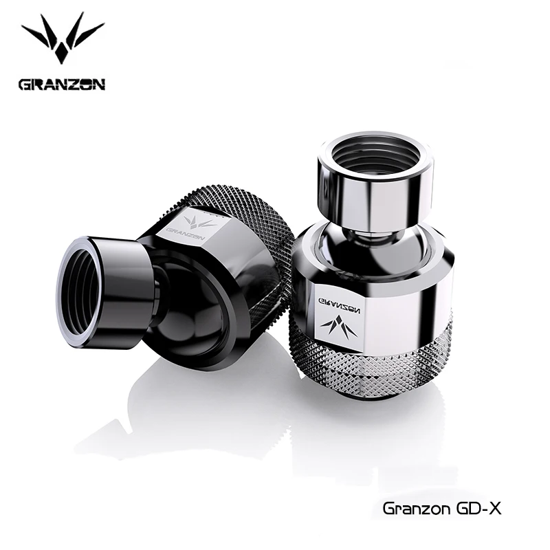 Granzon GD-X 360 Degree Freely Rotary Fitting G1/4 Male To Famale Connector Universal Joint Water Cooling Adaptor Black/Silver on - Гранзон GD-X 360 градусов свободно вращающийся фитинг G1/4 мужской к женскому соединителю универсальный соединитель для вод