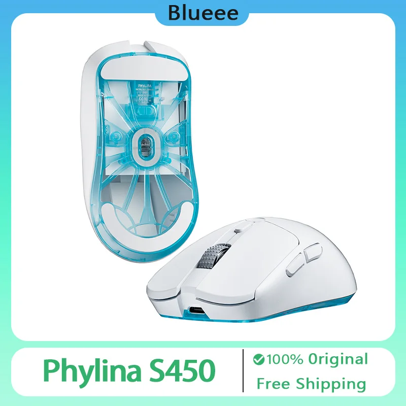 Беспроводная игровая мышь Phylina S450 2 4 ГГц USB два режима Paw3395 26000dpi легкая
