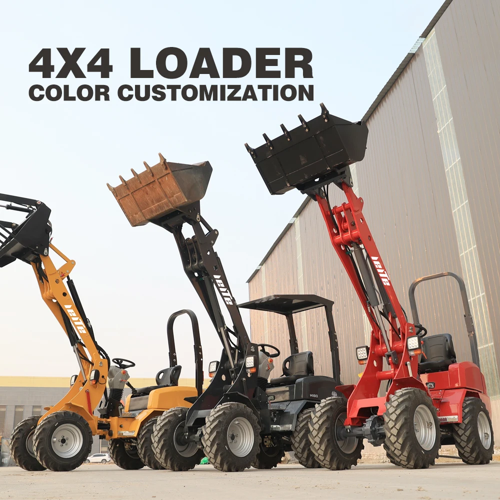 

European and American Style Hydraulic Farm Use 800 Kg Front End Compact Mini Loader 0.8 Ton Wheel Loader with Pallet Fork