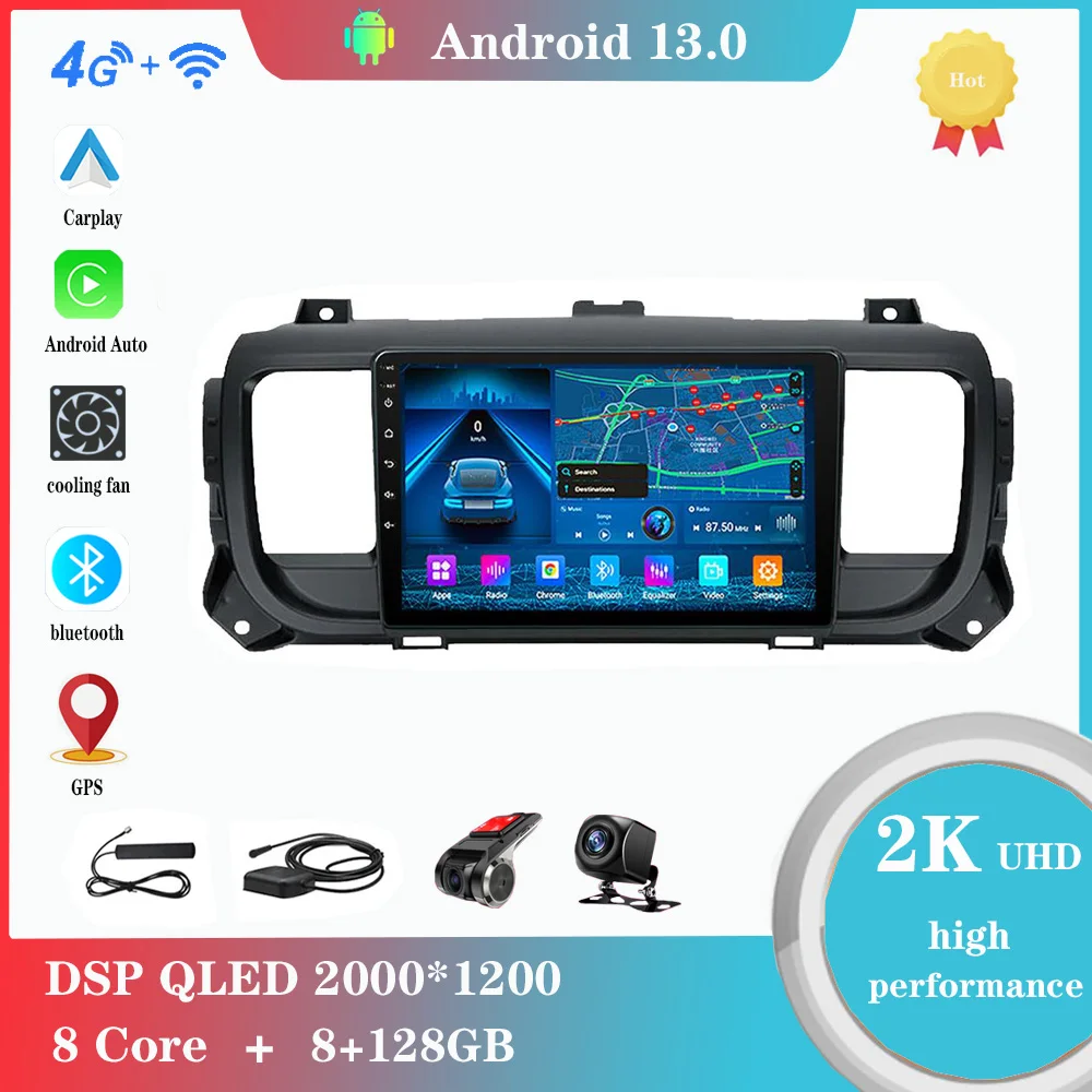 

Android 12.0 For Citroen Jumpy 3 Space Tourer 2016-2021 Multimedia Player Auto Radio GPS Carplay 4G WiFi DSP Bluetooth