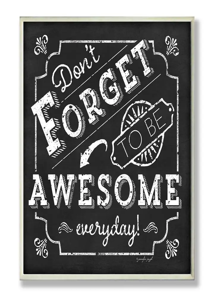 

Be Awesome Inspirational Chalkboard Look Wall Plaque