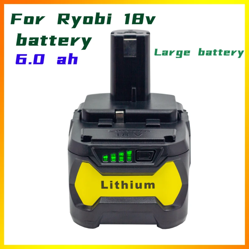 

18V Lithium Ion Replacement Battery for Ryobi ONE+ P104 P105 P107 P106 RB18L60 RB18L50 RB18L40 Compact Power Tool With Charger