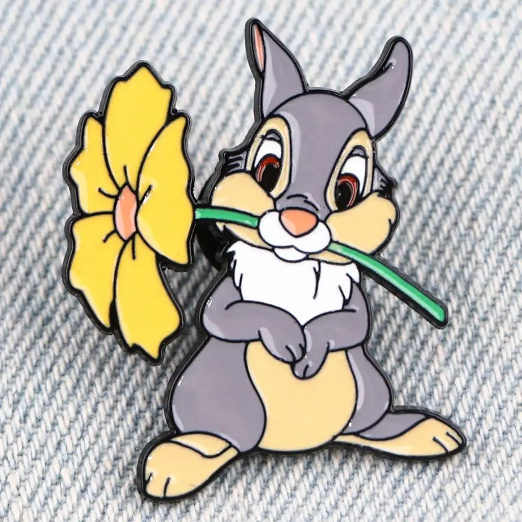 Классический металлический портфель с мультяшным Кроликом эмалированная брошь