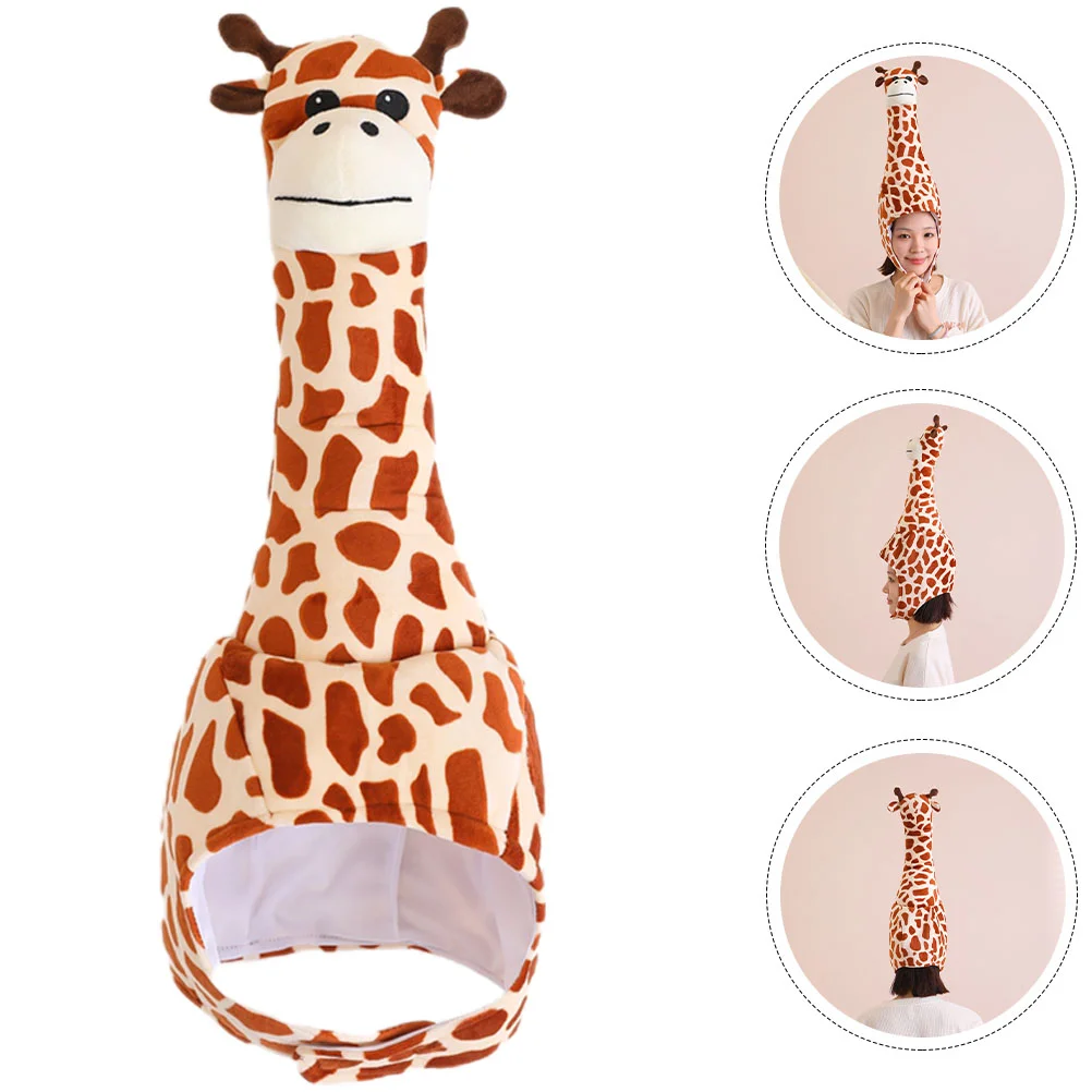 

Party Costume Hat Cosplay Headwear Cartoon Animal Plush Novelty Animals Giraffe Shape Headgear