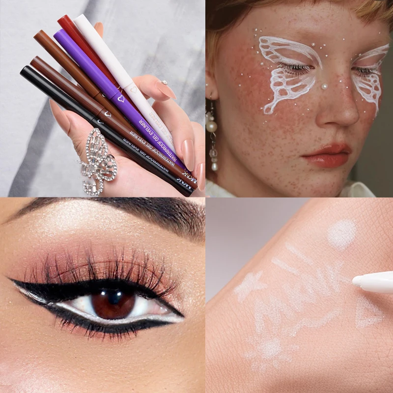 

Waterproof Eyeliner Gel Pencil Red Brown Lying Silkworm Pen Soft Easy Wear High Pigment Matte Eyeliner Lasting Shiny Eyes Makeup