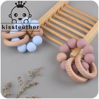 kissteether new 1pcs baby products diy teether bracelet toy to soothe baby silicone bite molar beech toy teether toy gift